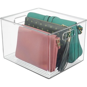 image:imagemDesign Deep Plastic Stackable Storage Organizer Container Bin Hallway Bedroom Linen Coat and Entryway Closet Organization  Holds Clothing Blankets Accessories  Ligne Collection  Clear12 x 10 x 8 Pack of 1