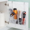 image:imagemDesign Metal Bathroom Storage Tool Organizer Accessory Basket Tray  Hang Over Cabinet Door  Storage for Hair Dryer Straightener Curling Iron amp Hair Styling Products  Concerto Collection  ChromeChrome