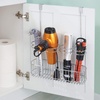 image:imagemDesign Metal Bathroom Storage Tool Organizer Accessory Basket Tray  Hang Over Cabinet Door  Storage for Hair Dryer Straightener Curling Iron amp Hair Styling Products  Concerto Collection  ChromeChrome