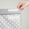 image:imagemDesign Extra Large Upright Double Laundry Hamper Basket with Hinged Lid and Handles  Portable and Foldable for Compact Storage in Baby Nursery Kid Bedroom Playroom  GrayWhite Polka Dots