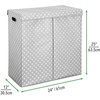 image:imagemDesign Extra Large Upright Double Laundry Hamper Basket with Hinged Lid and Handles  Portable and Foldable for Compact Storage in Baby Nursery Kid Bedroom Playroom  GrayWhite Polka Dots