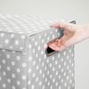 image:imagemDesign Extra Large Upright Double Laundry Hamper Basket with Hinged Lid and Handles  Portable and Foldable for Compact Storage in Baby Nursery Kid Bedroom Playroom  GrayWhite Polka Dots