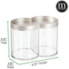 image:imagemDesign Plastic Canister Jar Organizer Set with Storage Lid  Home Decor Holder for BathroomRestroom Vanity Countertop Cabinet  Holds Cotton Balls Soap Lumiere Collection ClearMatte SatinClearSatin