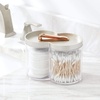 image:imagemDesign Plastic Canister Jar Organizer Set with Storage Lid  Home Decor Holder for BathroomRestroom Vanity Countertop Cabinet  Holds Cotton Balls Soap Lumiere Collection ClearMatte SatinClearSatin