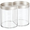 image:imagemDesign Plastic Canister Jar Organizer Set with Storage Lid  Home Decor Holder for BathroomRestroom Vanity Countertop Cabinet  Holds Cotton Balls Soap Lumiere Collection ClearMatte SatinClearSatin