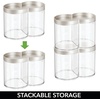 image:imagemDesign Plastic Canister Jar Organizer Set with Storage Lid  Home Decor Holder for BathroomRestroom Vanity Countertop Cabinet  Holds Cotton Balls Soap Lumiere Collection ClearMatte SatinClearSatin