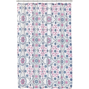 image:imagemDesign Waffle Knit Shower Curtain  Long Cotton Blend Bathroom Shower Curtain  Spa Quality Luxury Solid Color Cloth Shower Curtains for Bathroom  Hyde Collection 72 x 72  Light Aqua BluePink