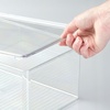 image:imagemDesign Plastic Stackable Home Office Storage Organizer Box with Hinge Lid  Holder Container Bin for Note Pads Gel Pens Staples Dry Erase Markers Tape Supplies  Lumiere Collection  Clear1275 x 725 x 5 Pack of 1