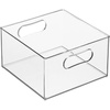 image:imagemDesign Deep Plastic Stackable Storage Organizer Container Bin Bath and Shower Organization for Cabinet Cupboard Shelves Counter or Closet  Holds Shampoo Vitamins  Ligne Collection  Clear