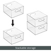 image:imagemDesign Deep Plastic Stackable Storage Organizer Container Bin Bath and Shower Organization for Cabinet Cupboard Shelves Counter or Closet  Holds Shampoo Vitamins  Ligne Collection  Clear