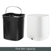 image:imagemDesign Plastic 13 Gallon5 Liter Trash Can Waste Basket for Bathroom with Lid Step Pedal Dustbin and Removable Liner Bucket  Small Garbage Bin for Bathroom Bedroom or Office  WhiteWhite