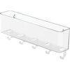 image:imagemDesign Plastic Wall Mount Mail and Key Holder with 5 Hooks Hanger Rack Shelf for Home Entryway Mudroom Kitchen Hold Letters Cards Magazines Coats Umbrellas Ligne Collection  ClearClear
