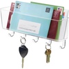 image:imagemDesign Plastic Wall Mount Mail and Key Holder with 5 Hooks Hanger Rack Shelf for Home Entryway Mudroom Kitchen Hold Letters Cards Magazines Coats Umbrellas Ligne Collection  ClearClear