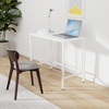 image:imagemDesign Folding Desk for Compact Spaces  Collapsible Compact Writing and Computer Workstation Steel Furniture Table for Living Room Dorm Home Office and Bedroom  White