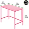 image:imagemDesign Folding Desk for Compact Spaces  Collapsible Compact Writing and Computer Workstation Steel Furniture Table for Living Room Dorm Home Office and Bedroom  Rose Pink