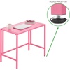 image:imagemDesign Folding Desk for Compact Spaces  Collapsible Compact Writing and Computer Workstation Steel Furniture Table for Living Room Dorm Home Office and Bedroom  Rose Pink