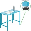image:imagemDesign Folding Desk for Compact Spaces  Collapsible Compact Writing and Computer Workstation Steel Furniture Table for Living Room Dorm Home Office and Bedroom  Ocean Blue