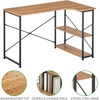 image:imagemDesign Large LShape Home Office Corner Desk with Shelves  Space Saving Computer or Writing Desk Modern Simple Style PC Work Table  Sturdy Black Metal FrameNordic Walnut Wood Top