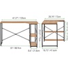 image:imagemDesign Large LShape Home Office Corner Desk with Shelves  Space Saving Computer or Writing Desk Modern Simple Style PC Work Table  Sturdy Black Metal FrameNordic Walnut Wood Top