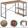 image:imagemDesign Large LShape Home Office Corner Desk with Shelves  Space Saving Computer or Writing Desk Modern Simple Style PC Work Table  Sturdy Black Metal FrameGray Wash Wood Top