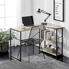 image:imagemDesign Large LShape Home Office Corner Desk with Shelves  Space Saving Computer or Writing Desk Modern Simple Style PC Work Table  Sturdy Black Metal FrameGray Wash Wood Top
