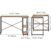 image:imagemDesign Large LShape Home Office Corner Desk with Shelves  Space Saving Computer or Writing Desk Modern Simple Style PC Work Table  Sturdy Black Metal FrameGray Wash Wood Top