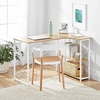 image:imagemDesign Large LShape Home Office Corner Desk with Shelves  Space Saving Computer or Writing Desk Modern Simple Style PC Work Table  Sturdy White Metal FrameLight Natural Wood Top