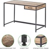 image:imagemDesign Metal amp Wood Sturdy Home Office Desk with Righthand Drawer  Computer Desk Home Office Writing Small Desk Modern Simple Style PC Table  Black Metal FrameGray Wash Wood Top