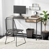 image:imagemDesign Metal amp Wood Sturdy Home Office Desk with Righthand Drawer  Computer Desk Home Office Writing Small Desk Modern Simple Style PC Table  Black Metal FrameGray Wash Wood Top