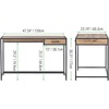 image:imagemDesign Metal amp Wood Sturdy Home Office Desk with Righthand Drawer  Computer Desk Home Office Writing Small Desk Modern Simple Style PC Table  Black Metal FrameGray Wash Wood Top