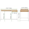 image:imagemDesign Metal amp Wood Sturdy Home Office Desk with Righthand Drawer  Computer Desk Home Office Writing Small Desk Modern Simple Style PC Table  White Metal FrameLight Natural Wood Top