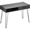 image:imagemDesign MetalWood Modern Minimalist Computer Desk  Computer Table with Drawer with Storage Cubby and Hairpin Legs  Small Work Desk for Home Office Study  BlackBlack