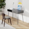 image:imagemDesign MetalWood Modern Minimalist Computer Desk  Computer Table with Drawer with Storage Cubby and Hairpin Legs  Small Work Desk for Home Office Study  BlackBlack