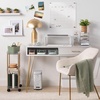 image:imagemDesign MetalWood Modern Minimalist Computer Desk  Computer Table with Drawer with Storage Cubby and Hairpin Legs  Small Work Desk for Home Office Study  GraySoft Brass