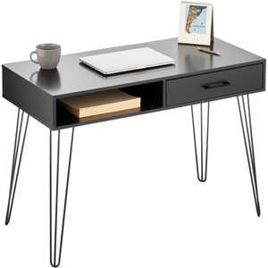 image:imagemDesign MetalWood Modern Minimalist Computer Desk  Computer Table with Drawer with Storage Cubby and Hairpin Legs  Small Work Desk for Home Office Study  BlackBlack